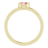 14K Yellow 4.5 mm Natural Pink Tourmaline Ring